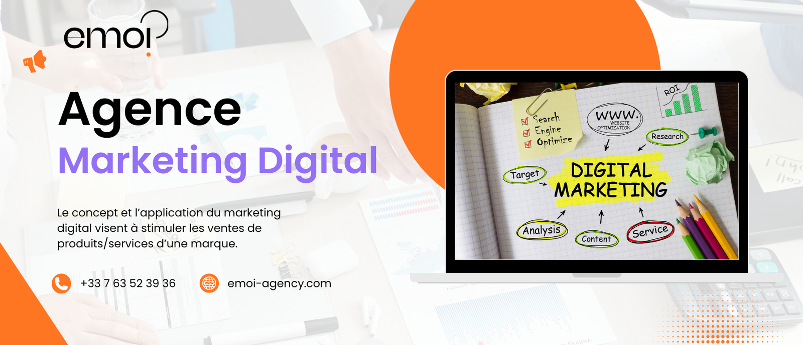 Stratégie de marketing digital complète : SEO, SEA, réseaux sociaux, et analyse des performances.