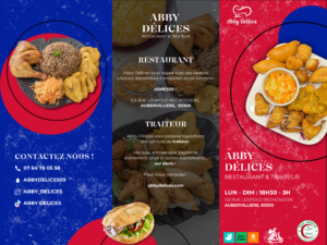 Dépliant de restaurant conçu par Émoi Agency, illustrant la carte et la mise en avant des plats.